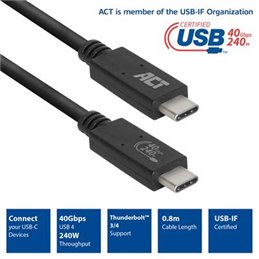 ACT | USB-C to USB-C Connection Cable, 0.8m