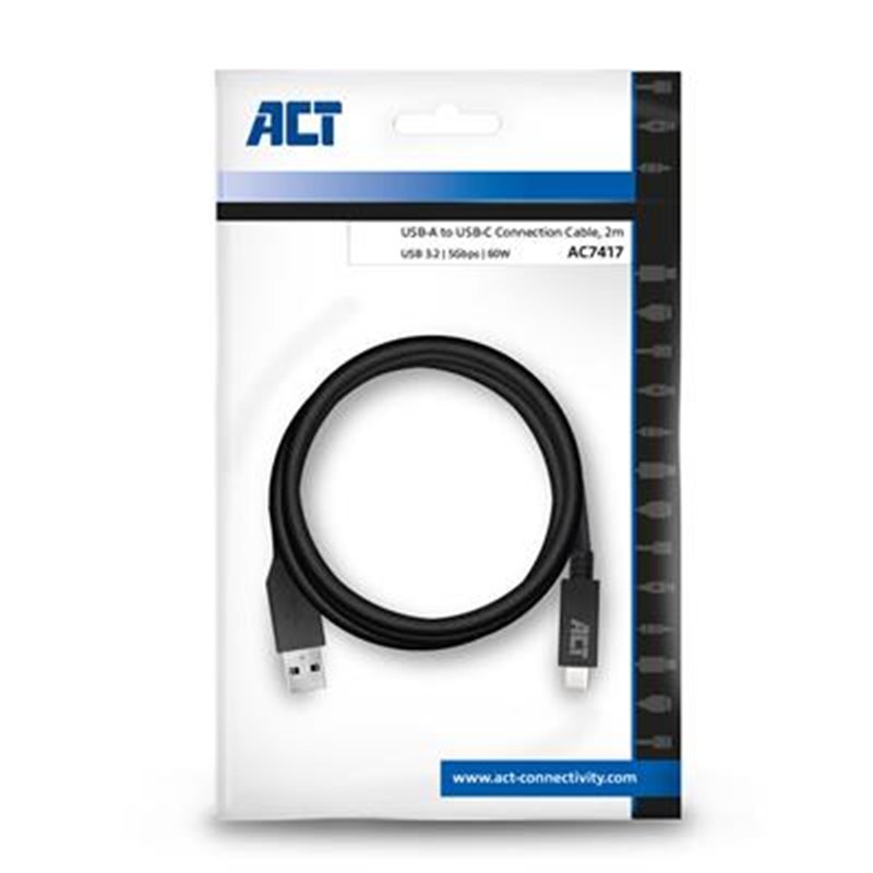 ACT | USB-A to USB-C Connection Cable. 2m