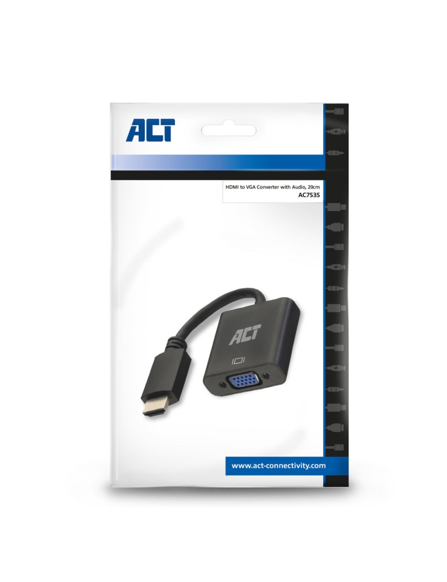 ACT | Adapter HDMI to VGA with audio, 0,15m