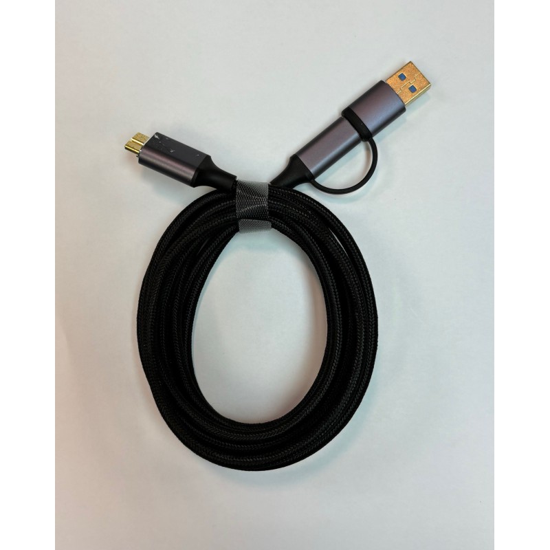 USB3.0 kabel USB-A-USB micro B / USB-C zwart - 3 meter