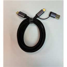 USB3.0 kabel USB-A-USB micro B / USB-C zwart - 3 meter