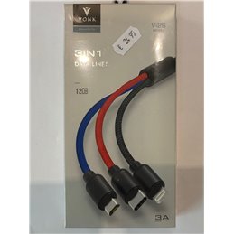 Vonk | 3IN1 Data Lines kabel, 1,2m