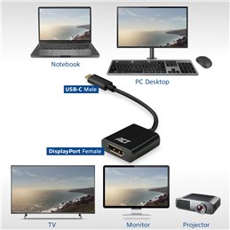 ACT | USB-C to DisplayPort female adapter, 15cm