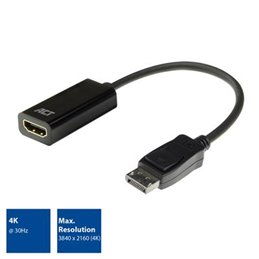 ACT | DisplayPort male to HDMI female adapter, 15cm