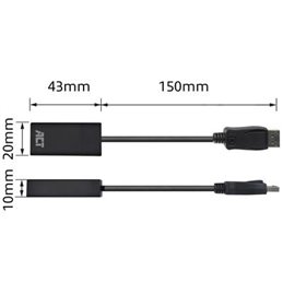 ACT | DisplayPort male to HDMI female adapter, 15cm