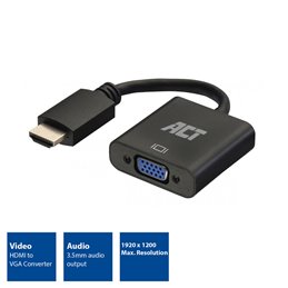 ACT | Adapter HDMI to VGA with audio, 0,15m