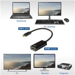 ACT | USB-C to HDMI female adapter, 15cm