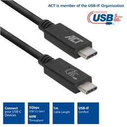 ACT | USB-C to USB-C Connection Cable, 2m