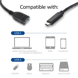 ACT | USB-C to USB-A Female OTG Adapter, 0.2m