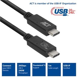 ACT | USB-C to USB-C Connection Cable, 1m