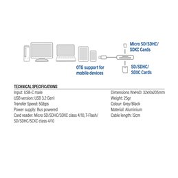 ACT | USB-C CARDREADER SD, MICRO SD