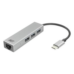 ACT USB-C hub 3.0, 3x USB-A, Gigabit ethernet