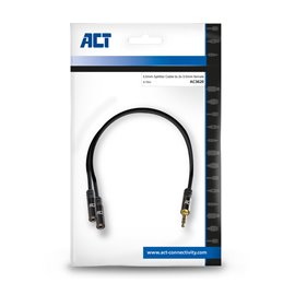 ACT 0,15 meter High Quality audio splitterkabel 3,5 mm stereo jack male - 2x female