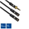 ACT 0,15 meter High Quality audio splitterkabel 3,5 mm stereo jack male - 2x female