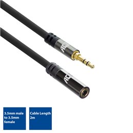 ACT 2 meter High Quality audio verlengkabel 3,5 mm stereo jack male - female