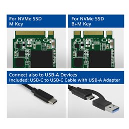 ACT USB-C M.2 NVMe / PCIe SSD Behuizing, tool-free