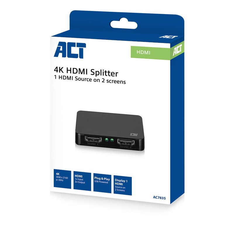 ACT 4K HDMI 1.4 splitter 2-poorts