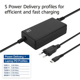 ACT USB-C laptoplader met Power Delivery profielen 65W