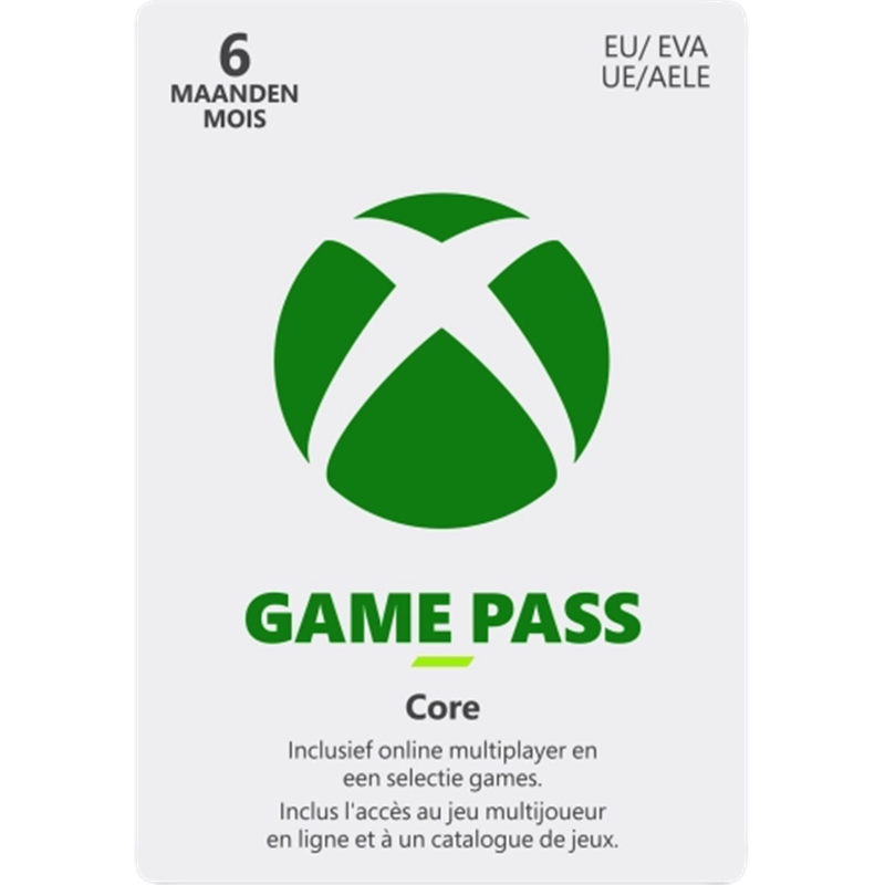 https://image.software-reseller.com/img/500/500/catalog/Giftcards/Xbox/Xbox%20Game%20Pass/Xbox-Game-Pass-Core-6-maanden-FR-NL.pn